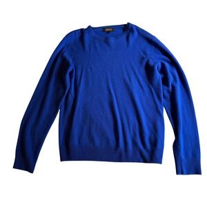 Quince Mongolian Cashmere Crewneck Sweater Sapphire Blue Mens Large